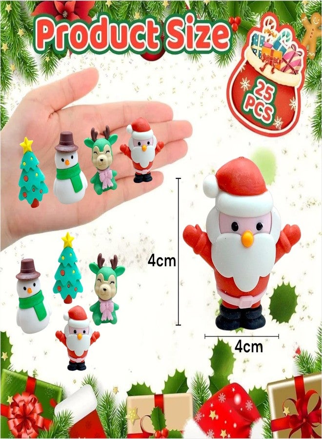 TERA13 Merry Christmas Eraser (24 Pcs) Smudge-Free Cute Pencil Erasers, Cute Small Eraser with Santa, Snowman & Tree Stationery Gift for Kids, Holiday School Supplies, Party Favors - Image 2